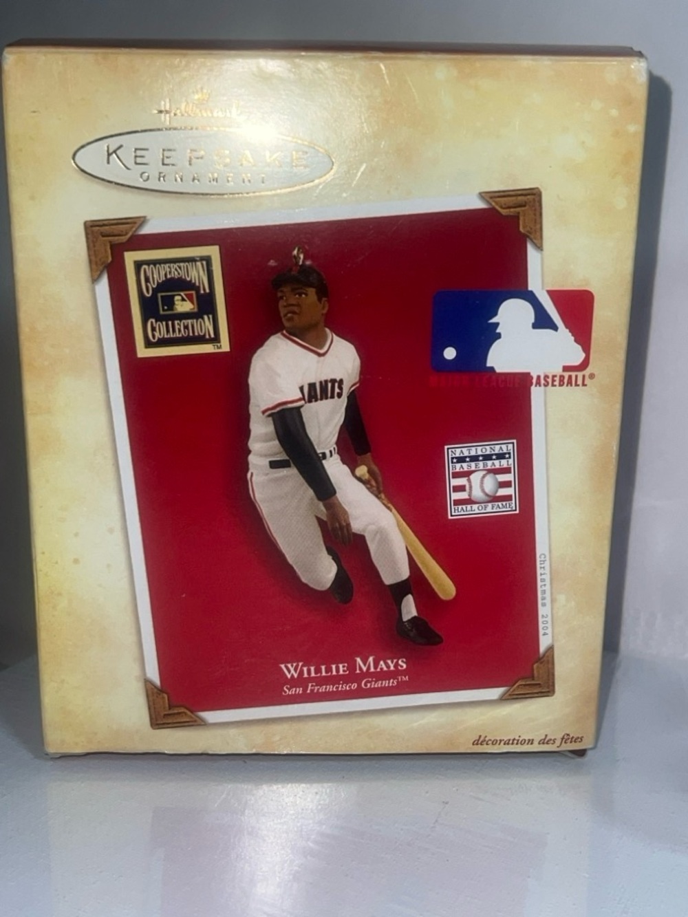NEW Willie Mays 2004 Hallmark Keepsake Ornament Giants MLB NIB